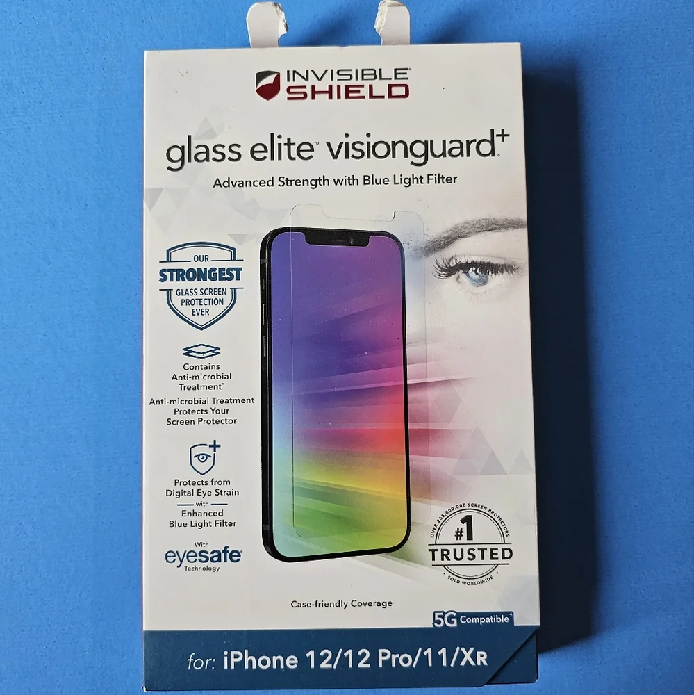 iPhone 12, 12 Pro, 11, XR - ZAGG Glass Elite Visionguard+ Screen Protector